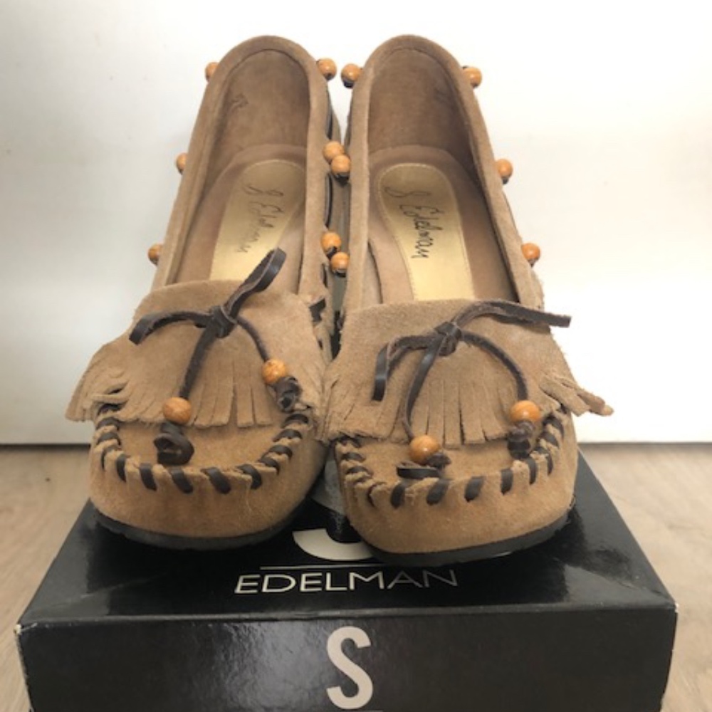 Sam Edelman Angelina Wedge Tan Suede Moccasins 7.5